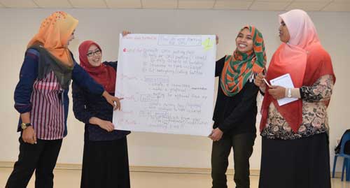Participants of DET workshop presenting their action plan.