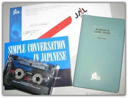 JICA Trainee Guide Book and plane ticket from JAL