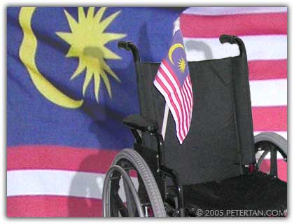 Wheelchair and Malaysian flag
