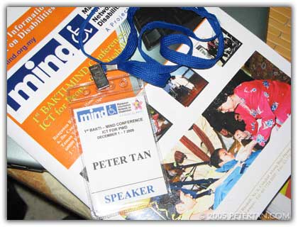 Programme book and my name tag for the 1st BAKTI - MIND Conference.