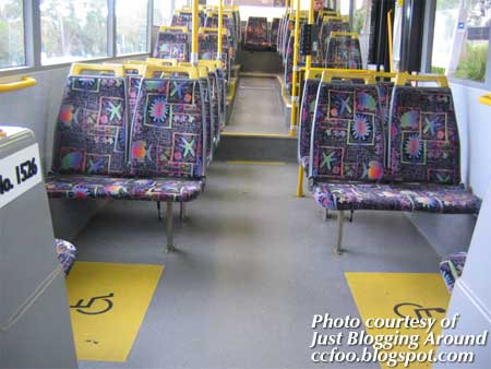 Transperth bus priority seats for elderly, disabled persons and people carrying children