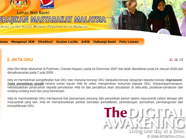 Screenshot of Jabatan kebajikan Masyarakat website