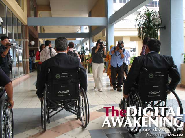 MPAJ Disability Awareness Training - MPAJ President Dato' Mohammad Bin Yacob on wheelchair learning about issues faced by disabled people