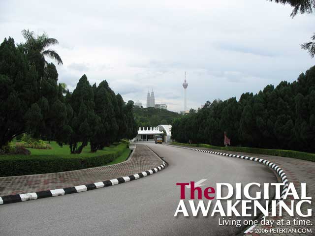 Road leading to the exit of the Parliament compound