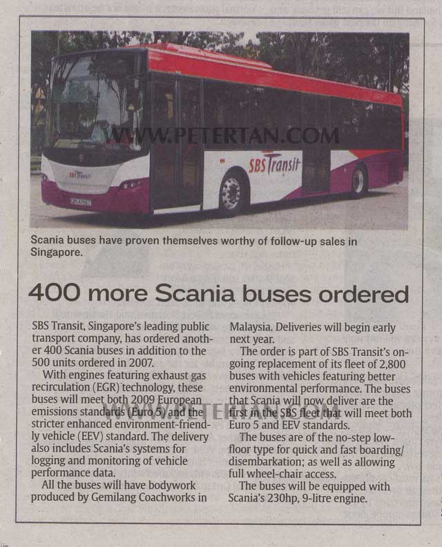 400 more Scania buses ordered: StarMotoring - 5 October, 2008