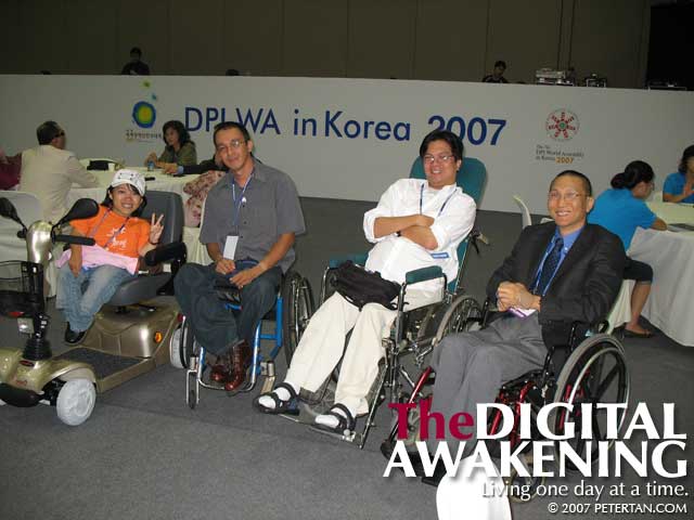 Fellow Independent Living advocates- Lin Chun Chieh, Abner Manlapaz, Edwin de Villa and Peter Tan 